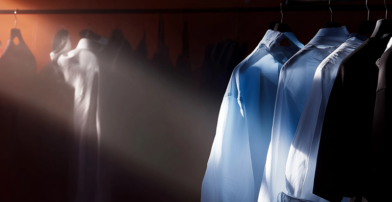 White shirts hanging 